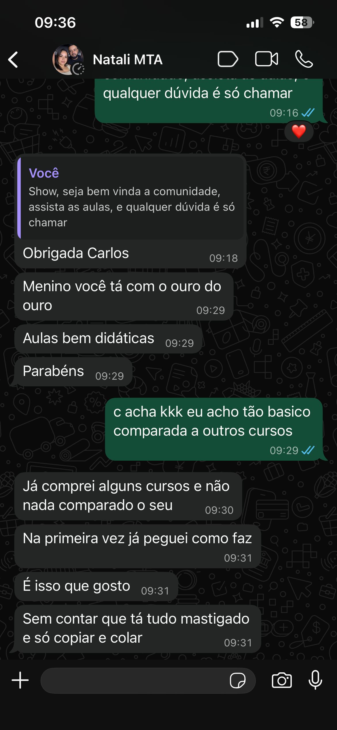 Depoimento de membro da Comunidade MTA